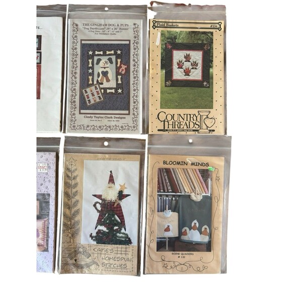 Vintage Quilt Pattern Applique Lot Country Rabbit Shoes Dog Rabbit Santa Ducks - Picture 2 of 7